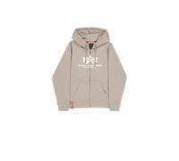 Alpha Industries Basic Big Logo Zip Hoodie for Men Size XS - vintage sand