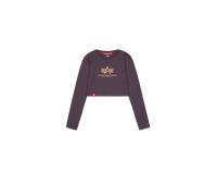 Alpha Industries Basic Cropped Longsleeve Women Longsleeves for Women Size L - Plum