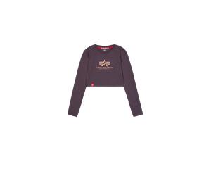 Alpha Industries Basic Cropped Longsleeve Women Longsleeves for Women Size S - Plum