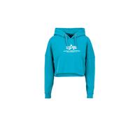 Alpha Industries Basic Cropped Oversize Hoodie Women for Women Size L - blue lagoon