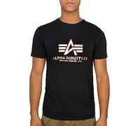 Alpha Industries Basic Foil Print T-Shirt for Men Black/Gold