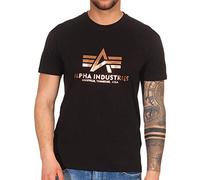 Alpha Industries Basic Foil Print T-Shirt for Men Black/Gold