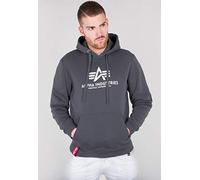 Alpha Industries Basic Hoody Hooded Sweat for Men Greyblack