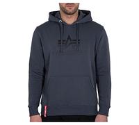 Alpha Industries Basic Hoody Hooded Sweat for Men Greyblack/Black