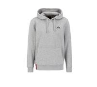 Alpha Industries Basic Hoody Small Logo Hooded Sweat for Men Grey Heather