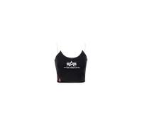Alpha Industries Basic Mid Logo Cropped Tank Top Women Tanks for Women Size L - black