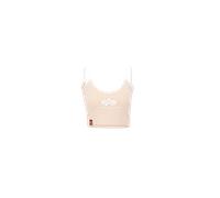 Alpha Industries Basic Mid Logo Cropped Tank Top Women Tanks for Women Size M - pale peach
