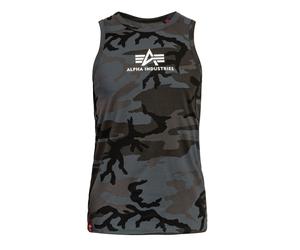 Alpha Industries Basic Mid Logo Tank Top - Black Camo
