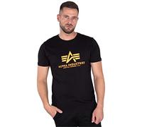 Alpha Industries Basic Neon Print T-Shirt for Men Black/Neon Orange