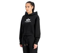 Puffed printed hooded sweatshirt for women Alpha Industries Basic Noir XS