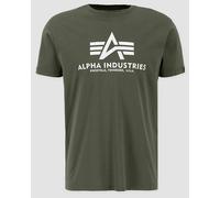 Alpha Industries Basic Reflective Print T-Shirt, green, size S for Men
