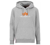 Alpha Industries Basic Big Logo Rubber Hoodie for Men Size M - grey heather