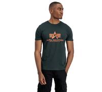 Alpha Industries Basic Big Logo T-Shirt 2 Pack for Men Size M - black/dark petrol