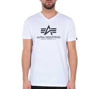 Alpha Industries Basic Big Logo V-Neck T-Shirt for Men Size XL - white