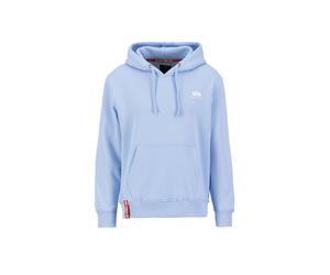 Alpha Industries Basic Small Logo Hoodie for Men Size 2XL - light blue