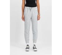 Alpha Industries Basic Small Logo Jogger Women Pants for Women Size XS - greyheather/white