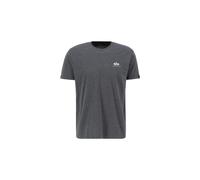 Alpha Industries Basic Small Logo T-Shirt for Men Size XS - charcoal heather/white