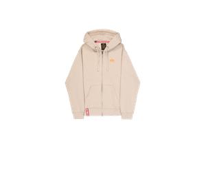 Alpha Industries Basic Small Logo Zip Hoodie for Men Size 3XL - organic beige