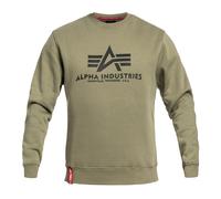 Alpha Industries Men's Basic Sweater Sweatshirt, Olive, L
