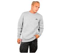 Alpha Industries Basic Sweater Small Logo Sweatshirt for Men Grey Heather