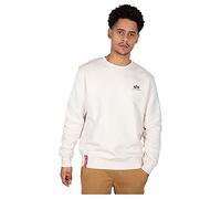 Alpha Industries Basic Sweater Small Logo Sweatshirt for Men Jet Stream White