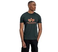 Alpha Industries Basic Big Logo T-Shirt 2 Pack for Men Size XS - black/dark petrol