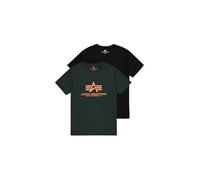 Alpha Industries Basic T 2 Pack T-Shirt for Men Black/Dark Petrol
