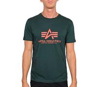 Alpha Industries Basic T-Shirt for Men, Grey Heather/White, (Size: Large)