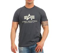 Alpha Industries Basic T-Shirt for Men, Greyblack, L