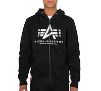 Alpha Industries Basic Zip Hoody Hooded Sweat for Men Black