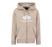 Alpha Industries Basic Zip Hoody Hooded Sweat for Men Vintage Sand