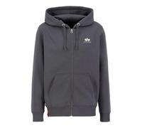 Alpha Industries Basic Small Logo Zip Hoodie for Men Size XL - vintage grey