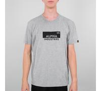 Alpha Industries Box Logo T-Shirt, grey, size 2XL for Men