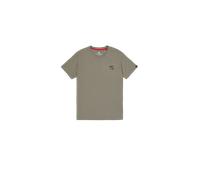 Alpha Industries Camo Logo Puff Print Backprint T-Shirt for Men Size M - olive