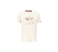 Alpha Industries Camo Puff Print T-Shirt for Men Size S - jet stream white