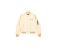 Alpha Industries Coach Jacket Back Embroidery Light Bomber Jacket Bomber Jackets for Men Size M - vintage white