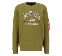 Alpha Industries College Camo Sweatshirt for Men Size L - moss green