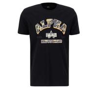 Alpha Industries College Camo T Short Sleeve T-shirt Black L Men