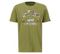 Alpha Industries College Camo T-Shirt for Men Size M - moss green