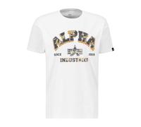 Alpha Industries College Camo T Short Sleeve T-shirt White S Men