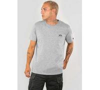 Alpha Industries Basic Small Logo T-Shirt for Men Size 3XL - grey heather