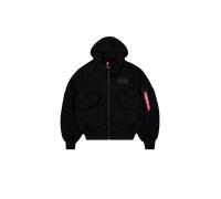 Alpha Industries CWU Zip Hood Wool Bomber Jacket Jackets for Men Size XL - black