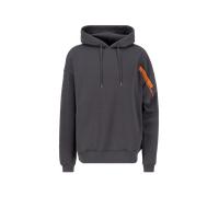 Alpha Industries Flock Logo Hoodie for Men Size 2XL - vintage grey