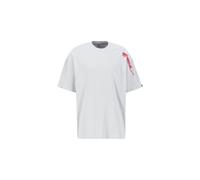 Alpha Industries Flock Logo T-Shirt for Men Size S - pastel grey