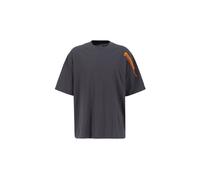 Alpha Industries Flock Logo T-Shirt for Men Size XS - vintage grey