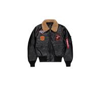 Alpha Industries G-1 Devils Brigade Faux Leather Bomber Jacket Bomber Jackets for Men Size 2XL - black