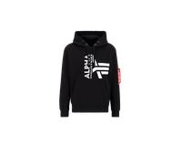 Alpha Industries Half Logo Foam Hoodie for Men Size XS - black