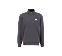 Alpha Industries Half Zip Small Logo Sweatshirt for Men Size M - vintage grey