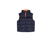 Alpha Industries Hooded Faux Down Puffer Slim Vest Vests for Men Size L - rep.blue