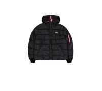 Alpha Industries Hooded Puffer Alpha Faux Down Winter Jacket Winter Jackets for Men Size 3XL - black